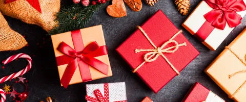 Christmas presents under the Christmas tree