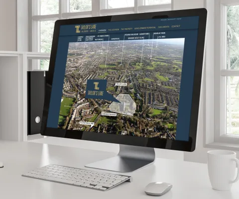 Responsive Website Design (Desktop) of the Homepage for a property at Taylor's Lane for Avison Young.