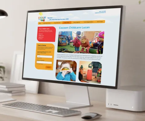 Responsive Website Design (Desktop) – Lucan Creche page for Cocoon Childcare.