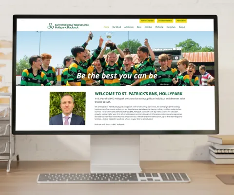 Responsive Website Design (Desktop) - Homepage Design for St Patrick’s Boys’ National School.