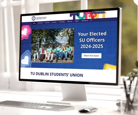 Responsive Website Design (Desktop) - Homepage Design for TU Dublin Students’ Union.