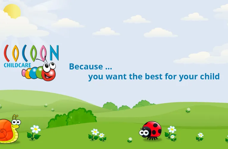 Brand Design - Design of a fun visual of Conor the Caterpillar and his friends - Cocoon Childcare