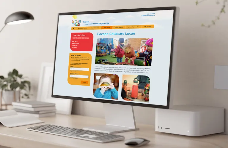Responsive Website Design (Desktop) – Lucan Creche page for Cocoon Childcare.