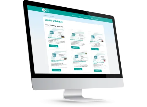 Responsive Website Design (Desktop) - Personalised Training Module Page for Social Justice Ireland.