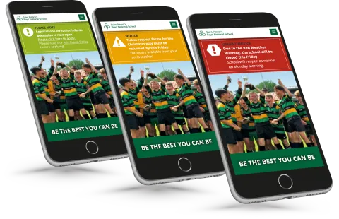 Responsive Website Design - Emergency Banners on Mobile - St Patrick’s Boys’ National School