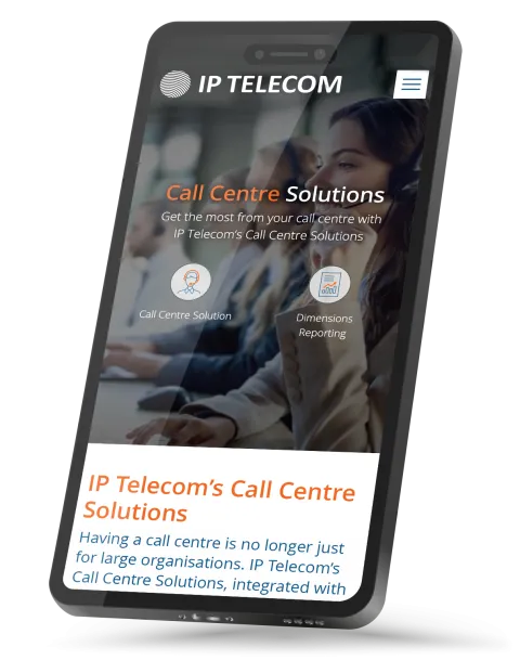 Responsive Website Design (Mobile) – Call Centre Solutions page for IP Telecom.