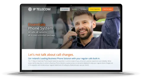 Responsive Website Design (Laptop) – Essential Phone Systems page for IP Telecom.