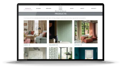 Responsive Website Design (laptop) - Products page for Brian S Nolan.