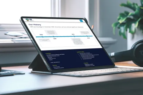 Responsive Website Design (tablet) - Our History page for CIBI.