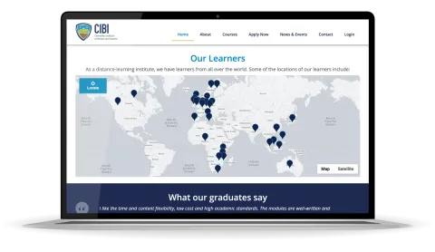 Responsive Website Design (Laptop) - Our Learners page for CIBI.