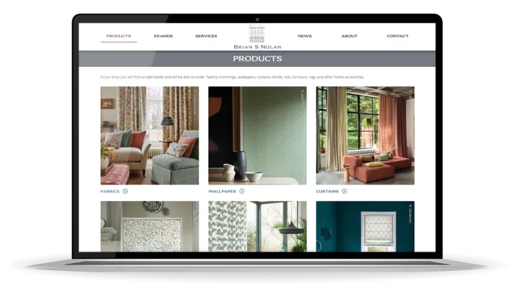 Responsive Website Design (laptop) - Products page for Brian S Nolan.