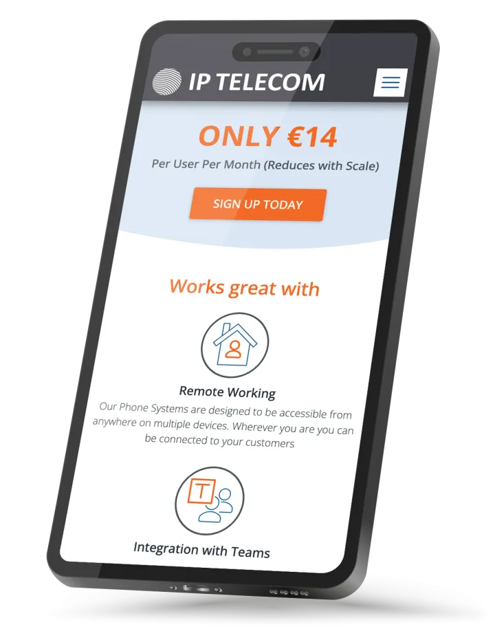 Responsive Website Design (Mobile) – Phone Essentials page for IP Telecom.