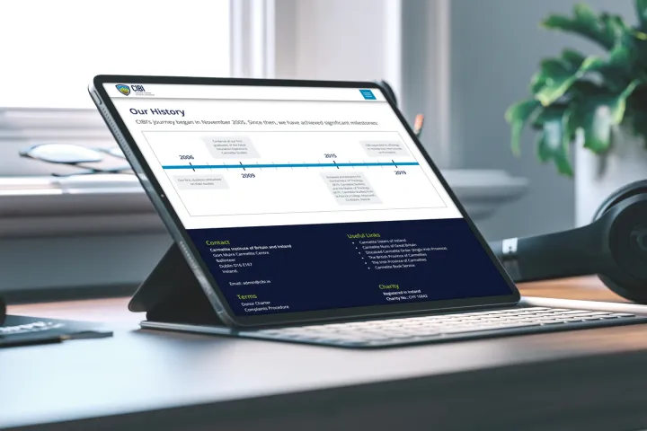 Responsive Website Design (tablet) - Our History page for CIBI.