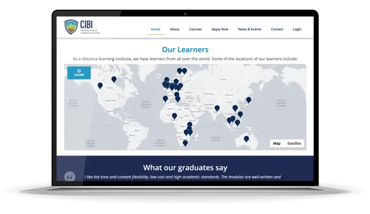 Responsive Website Design (Laptop) - Our Learners page for CIBI.
