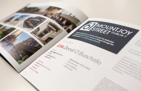 Brochure Design - Inside Spread - 61 Mountjoy Street - Avison Young