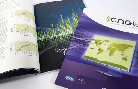 Annual Report Design – Cover and spread design for CNGL