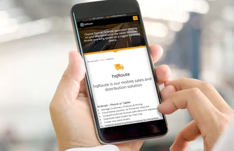 Responsive Website Design - hqRoute Page – Mobile - hqSoftware