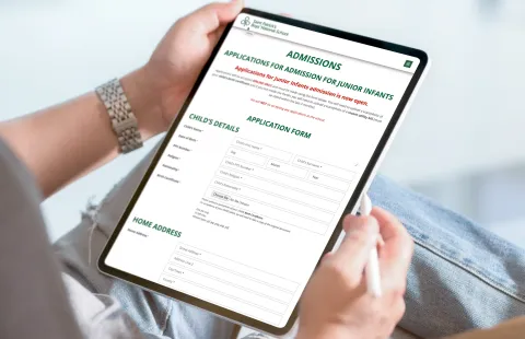 Responsive Website Design - Online Application Form on a Tablet - St Patrick’s Boys’ National School