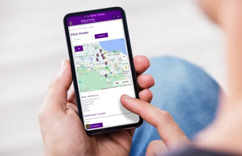 Responsive Website Design for Kilmacud Crokes for the Pitch Finder page