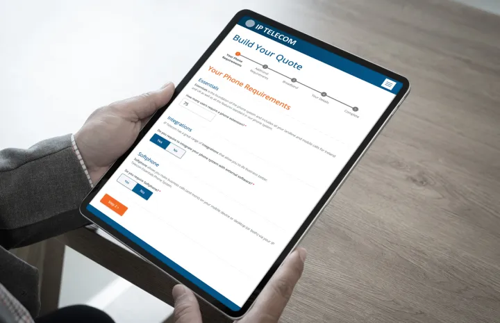 Responsive Website Design (Tablet) – Build your Quote page for IP Telecom.