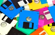 Pile of coloured floppy disked