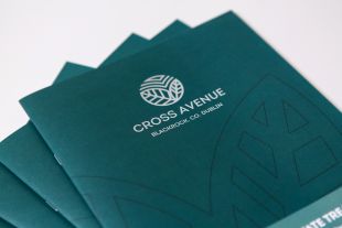 Brochure Design - Cover Design with Silver Foiled Logo - Cross Avenue - GVA Donal O Buachalla