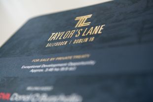 Brochure Design - Logo Design in Gold Foil on Cover - Taylor's Lane - GVA Donal O Buachalla